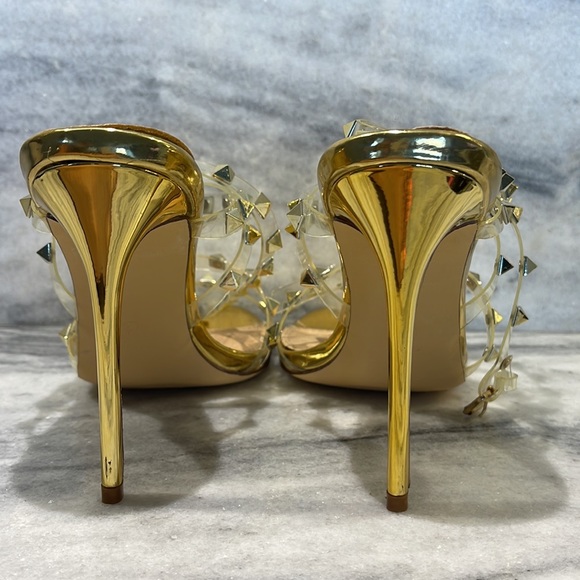 LILIANA Stud Heeled Sandals - Gold size 37.5 - Picture 5 of 10